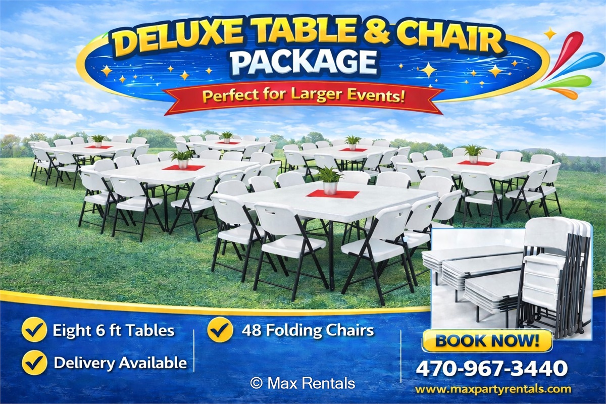 Tables, Chairs & Tents - Hire in GA | Max Rentals