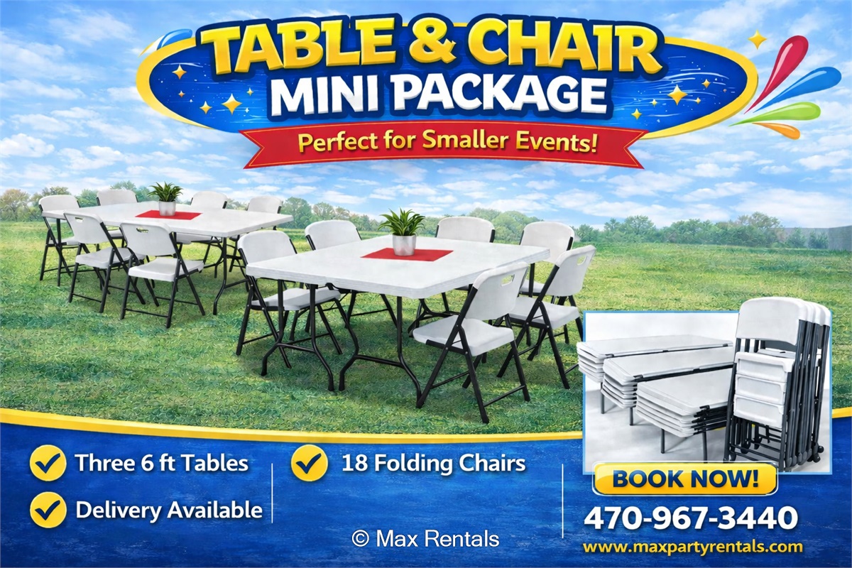 Tables, Chairs & Tents - Hire in GA | Max Rentals